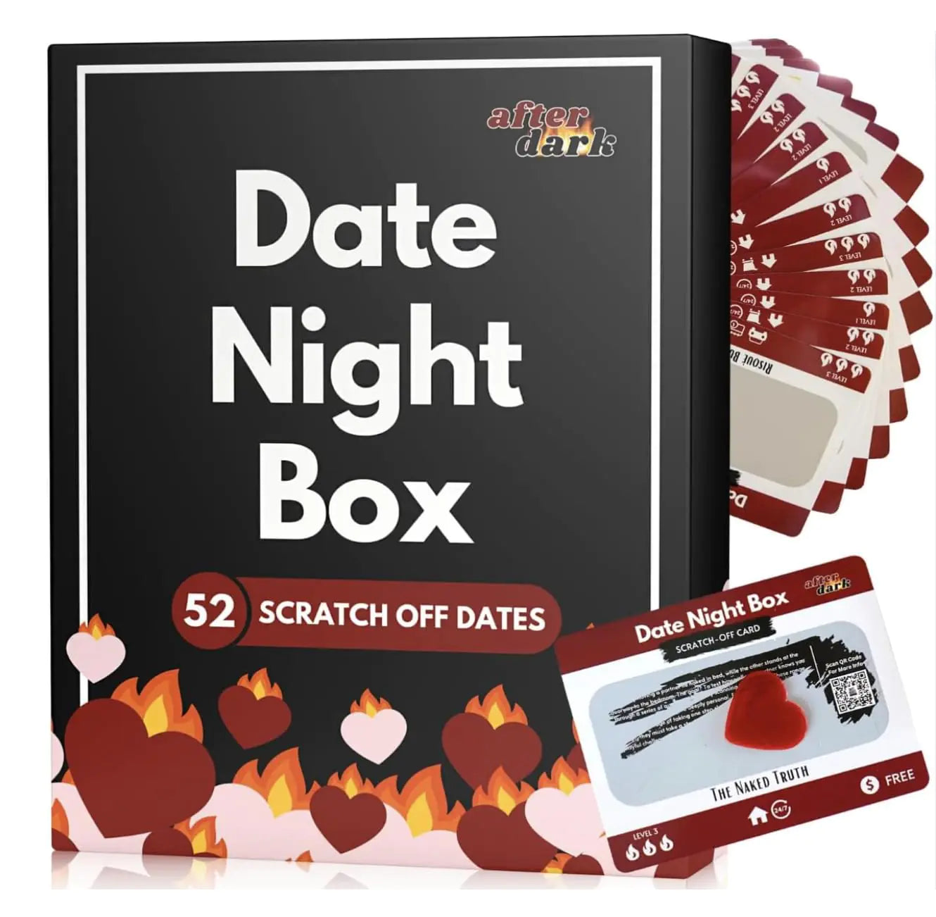 Date Night Box: After Dark - 52 Spicy & Intimate Scratch-Off Date Night Ideas for Couples - Sensual Gift for Him Her Christmas Anniversary - Fun Card Game for Husband Wife Boyfriend Girlfriend