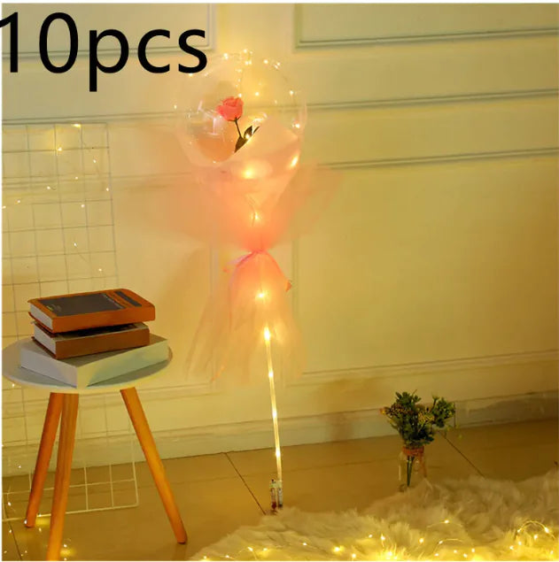 Glowing Rose LED Balloons