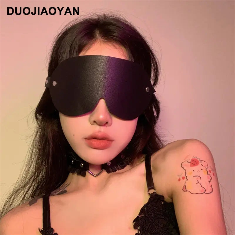 Leather Eye Mask for Cosplay and Role Play Accessories