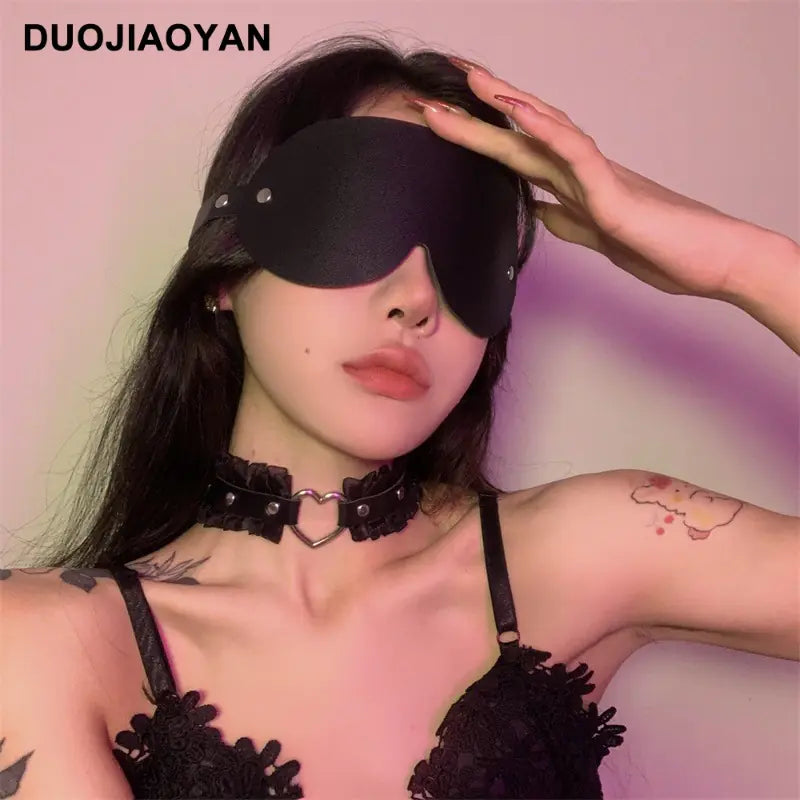 Leather Eye Mask for Cosplay and Role Play Accessories