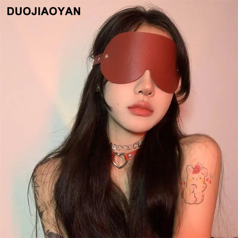 Leather Eye Mask for Cosplay and Role Play Accessories